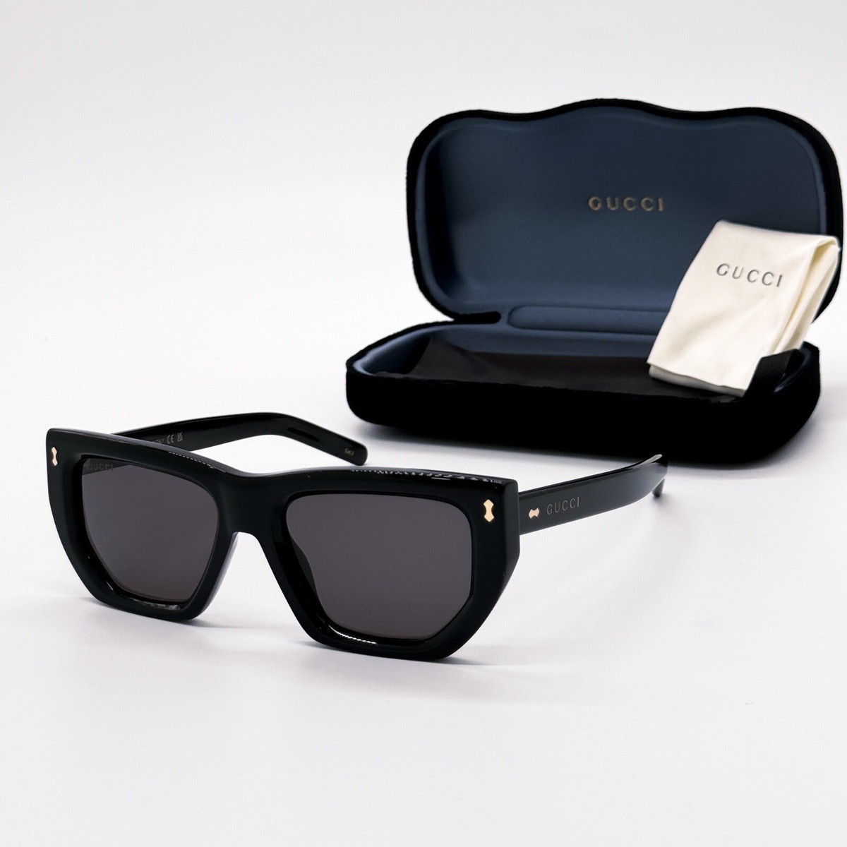 サングラス GUCCI Gucci - GG1520S - 001 BLACK BLACK GREY NEW GUCCI GG1520S 001 CAT EYE BLACK GREY WOMEN SUNGLASSES