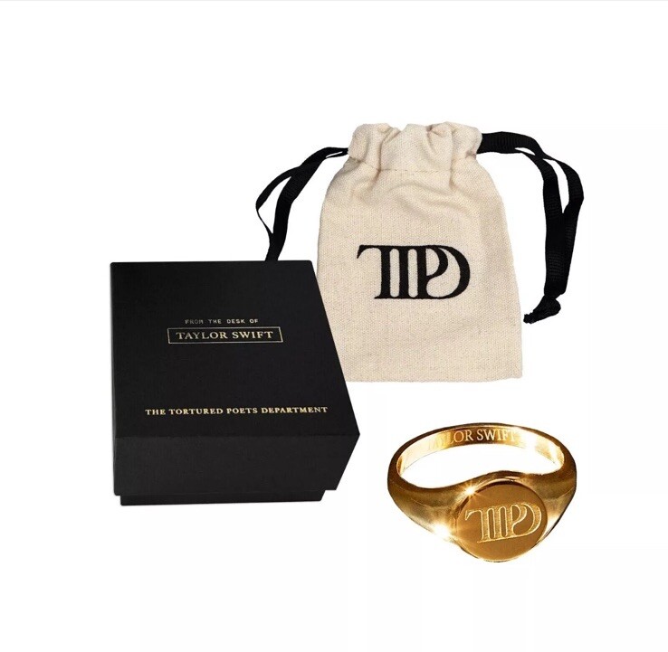 Taylor Swift TTPD Tortured Poets Department Gold Ring Size 7 New 