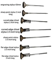 Tungsten Styluses /spares for Chicago Pneumatic CP9160 Air Scribe chisel,point.