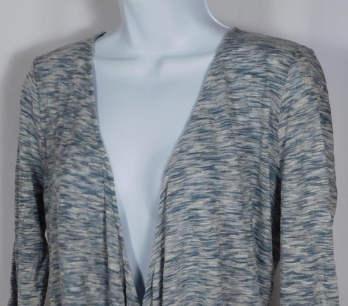 CALYPSO ST BARTH Marled Teal & Ivory Linen Blend V-Neck Thin Knit Sweater Sz S - Picture 3 of 6