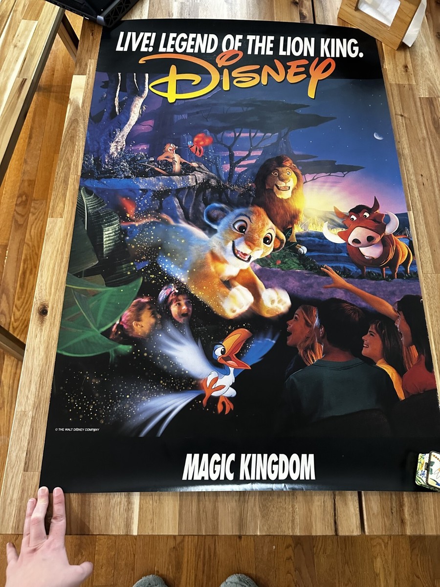 Rare Vintage Magic Kingdom Legend of the Lion King Poster Walt