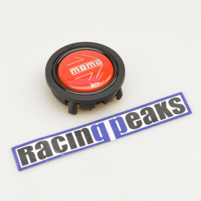 MOMO glossy red chromed logo steering wheel horn button racing tuning 55mm
