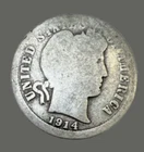 1914 Liberty Head "Barber" Silver Dime 10¢