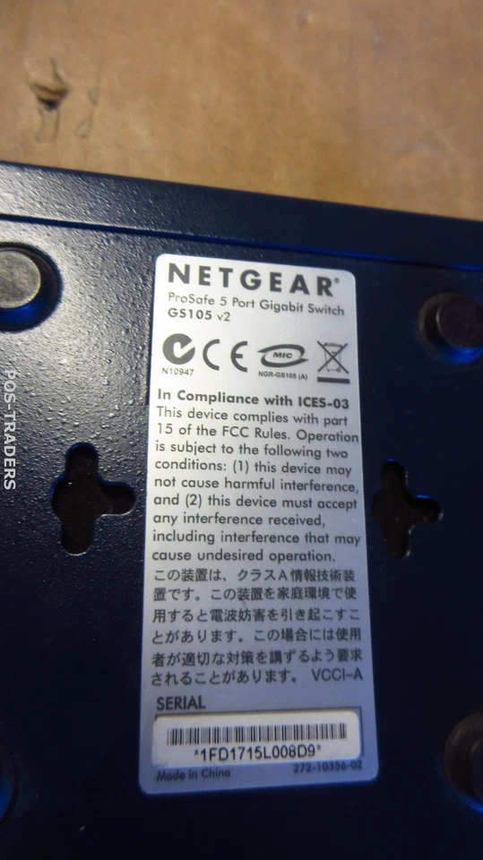 NETGEAR GS105 v2 ProSafe 5-Port Gigabit Desktop Switch 10/100/1000 Mbps EXCL PSU - Bild 4 von 4