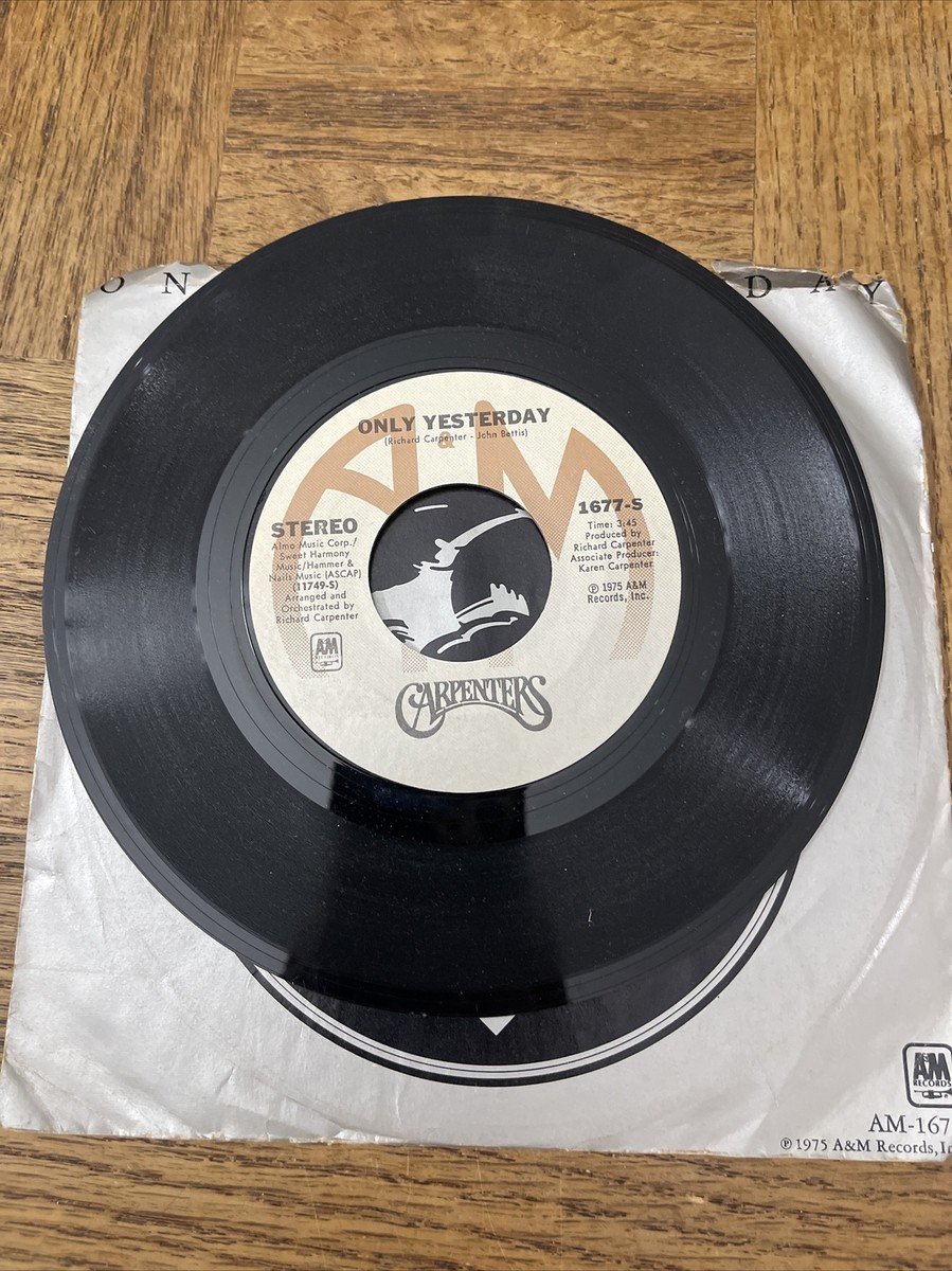 Carpenters Only Yesterday 45 Record | eBay