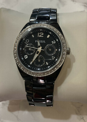 Fossil Berkley Ceramic Band, Black Dial Women display picture 2