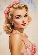 "1950s Girl 10" 13x19 Fine Art Print Limited to Only 20 Hand-Numbered Copies