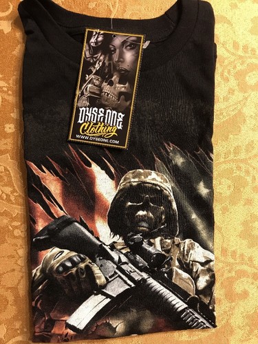 DYSE ONE LOS ANGELES NO MERCY SOLDAT SCHÄDEL BRAUN T-SHIRT HERREN Medium - Bild 3 von 3