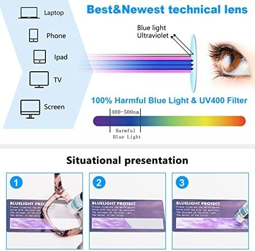 3 Pack Oprah Style Reading Glasses for Women, Blue Light Blocking Cute Oversized - Picture 3 of 7