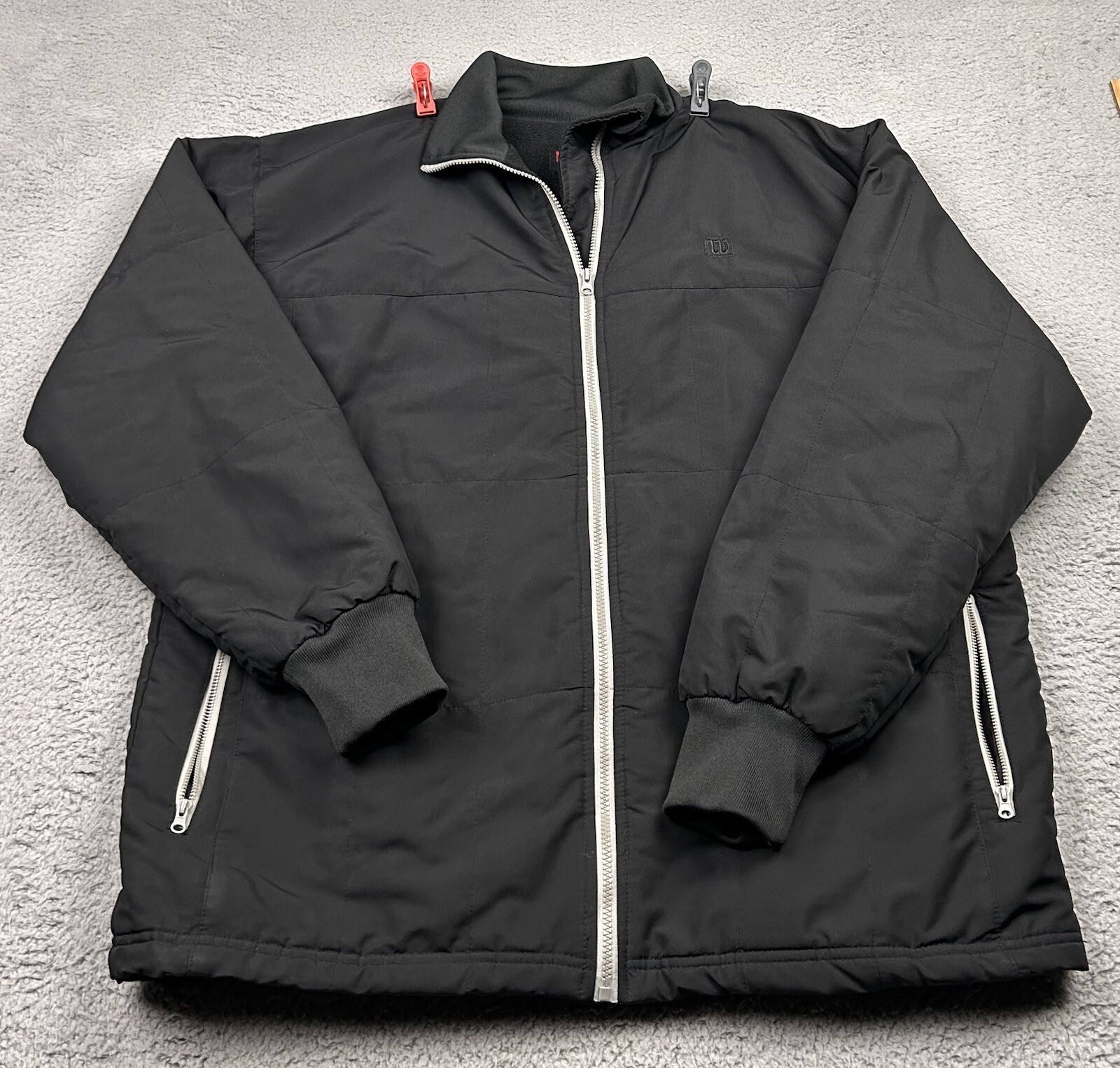 Wilson Full Zip Polyester Lined Jacket Black Coat… - image 3