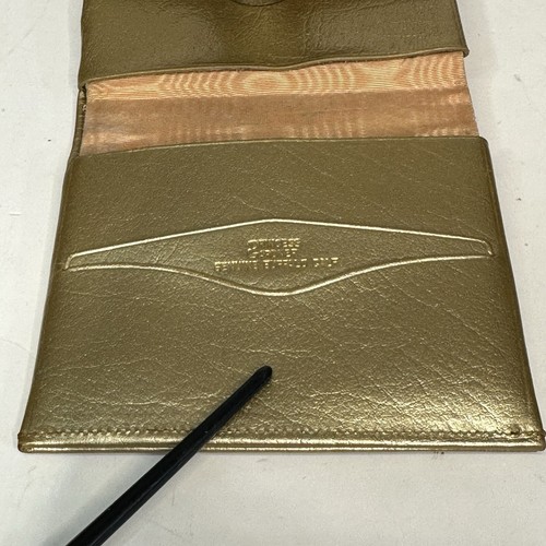 Princess Gardner Buffalo Calf Wallet Trifold Gold Leather Feather Accent 60s - Picture 5 of 12