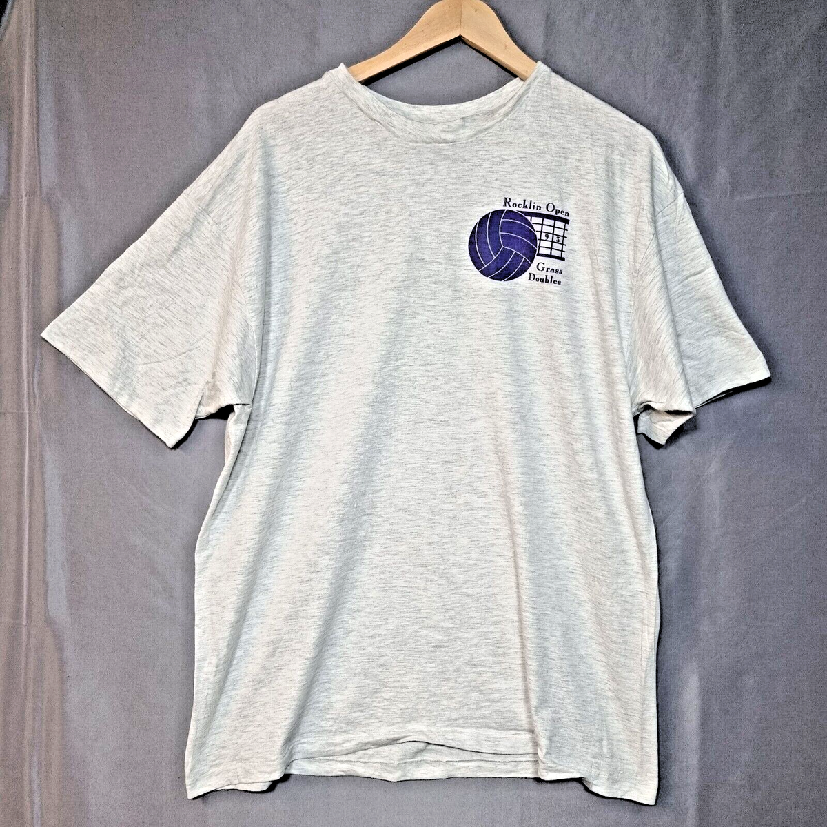 Vintage Hanes Single Stitch T-Shirt Size XL Grey Front Back
