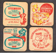 Vintage Paper Coasters Breweriana Liebotschaner Select Beer Stagmaier Brewery Wilkes-Barr Wax Back Scalloped Edges  Gift Dad PA