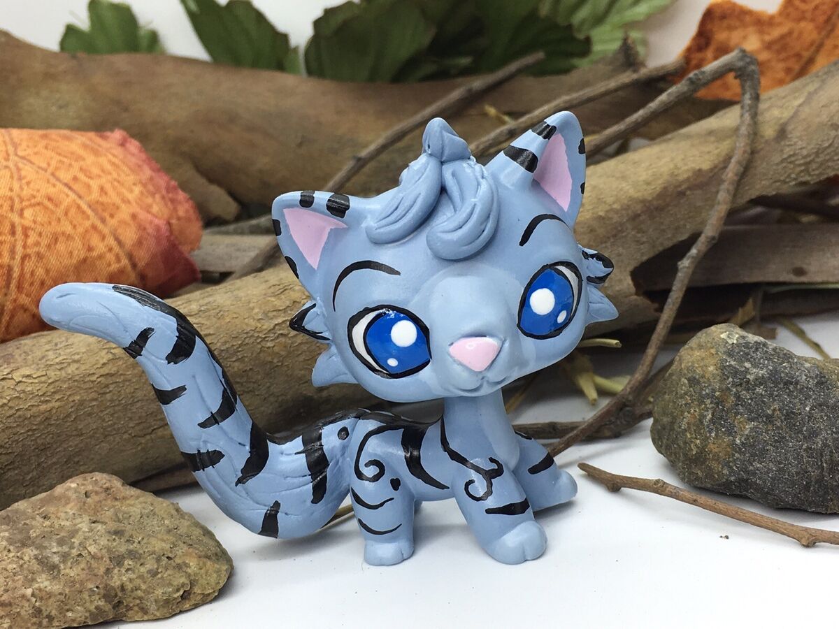 Mini Toy Pet Shop, “Jayfeather” WARRIOR CAT, Ooak Custom, Hand