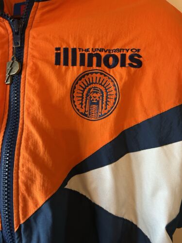 Vintage 1990s Fighting Illini Full Zip Pro Player Jacket Medium - Picture 4 of 5