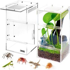 Jumping Spider Enclosure - Acrylic Terrarium Habitat for Spiders Tarantulas S...
