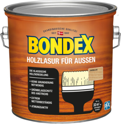 Bondex holzlasur außen farblos 2,5l Außen 2,500 l Bondex Ja transparent