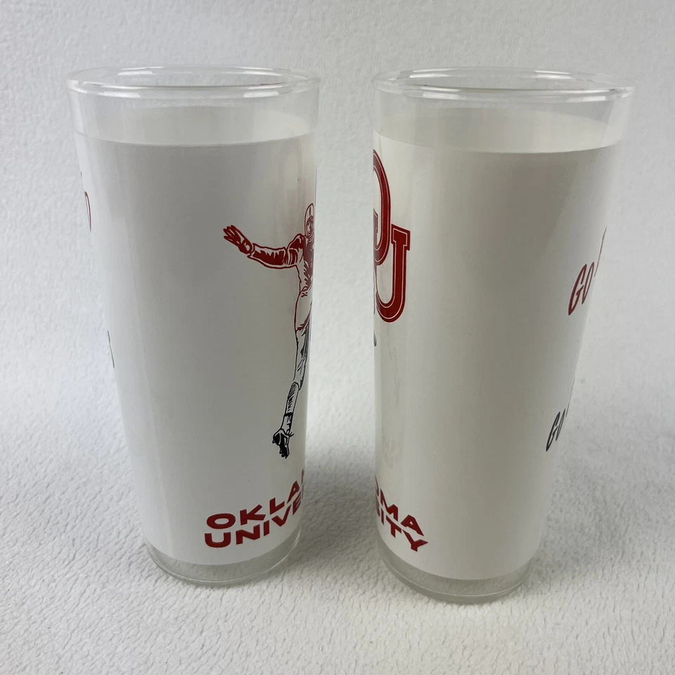 Juego de 2 vasos de cóctel de fútbol americano Oklahoma Sooners vintage Foto 2 de 4