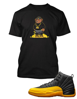 black and university gold graphic tee