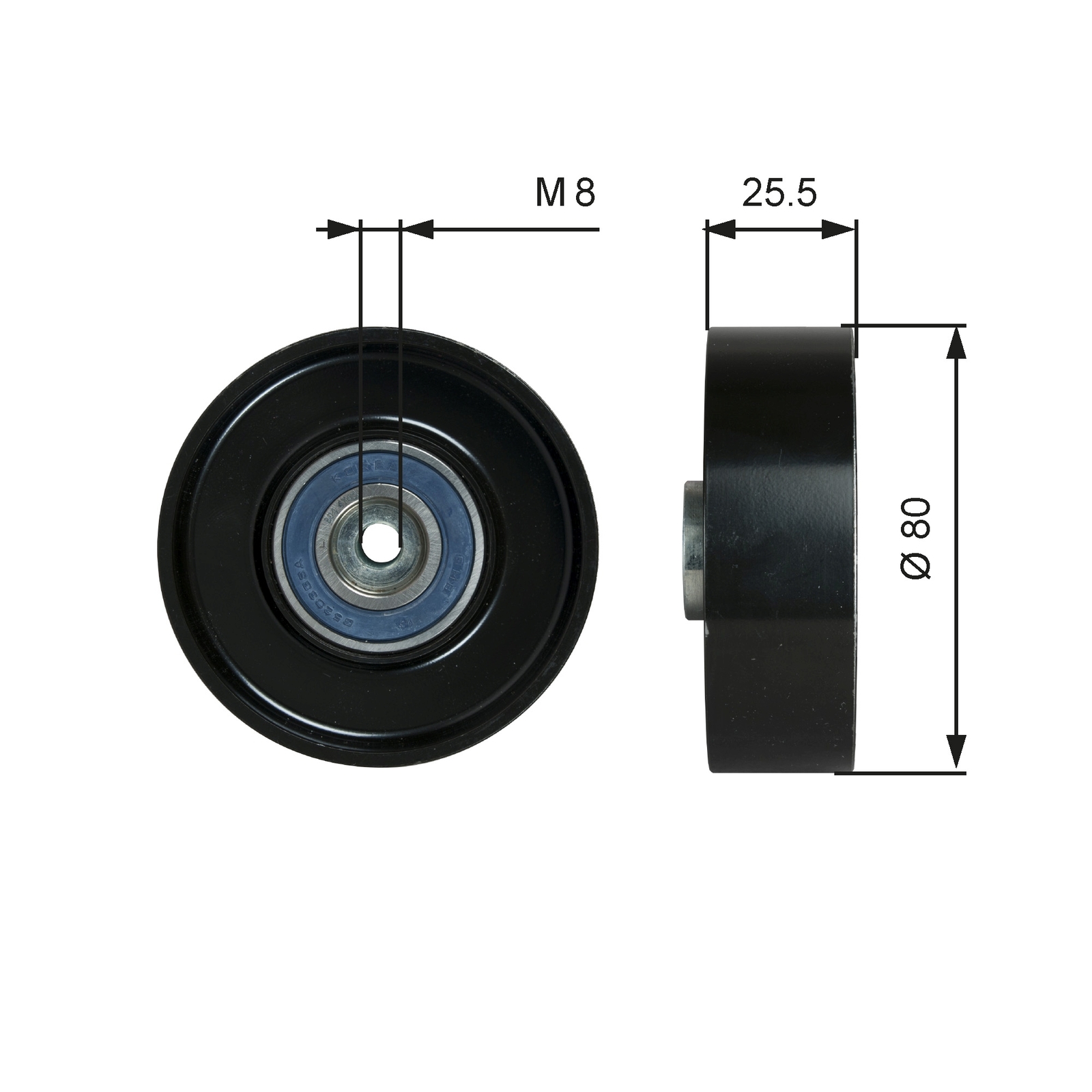 V-Ribbed Belt Deflection/Guide Pulley Fits Puch Ssangyong VW GATES T38089 - Image 18