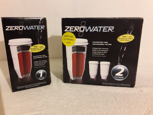 Set of 3 sealed ZeroWater Replacement Water Filters Premium 5-Stage Ion Exchange - Picture 1 of 6