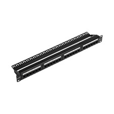 Cat6 UTP Unshielded RJ45 Ethernet Network 1U Patch Panel 24-port 19'' Rack Mount