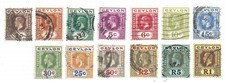 1912-25 CEYLAN, SG 301-317 13 valeurs UTILISÉES