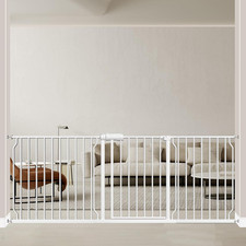 Extra Wide Pressure Mounted Baby Gate Walk through Child Kids Safety Toddler Ten
