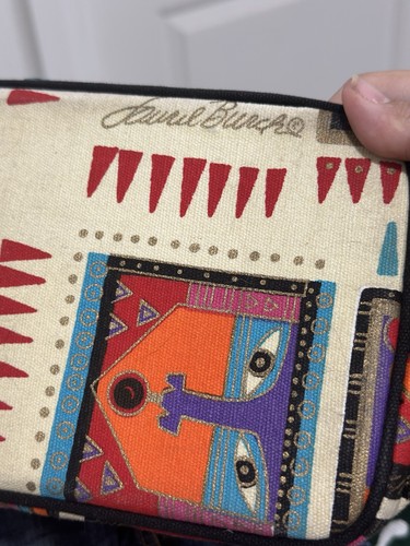 LAUREL BURCH Global Spirit Bamboo Handle Tote Handtasche Canvas Boho Shopping - Bild 11 von 11