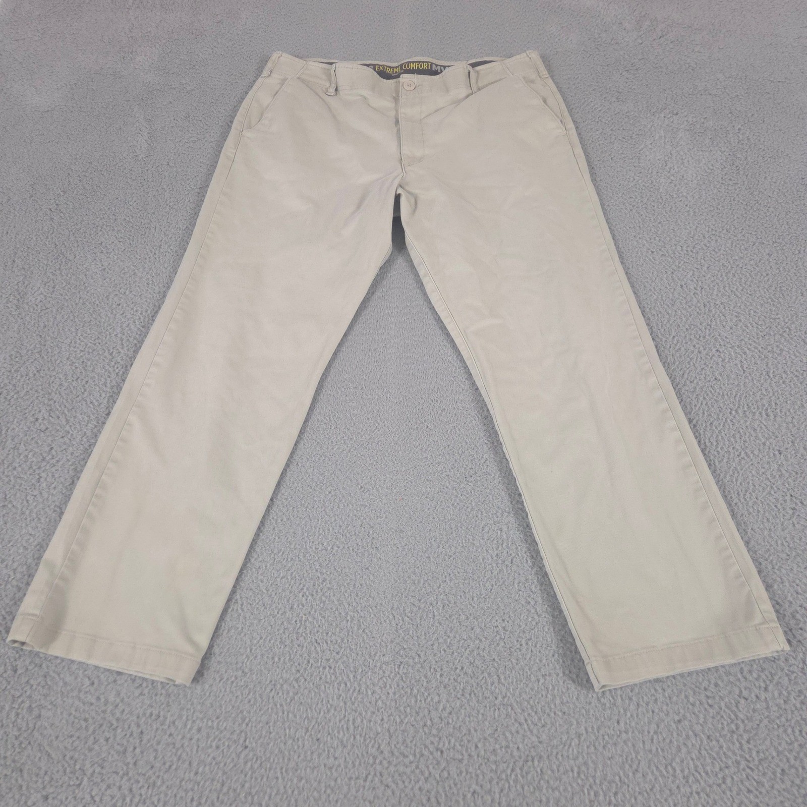 Lee Pants Mens 40x32 Tan Extreme Comfort MVP Straight Flat Front Chino Stretch