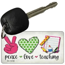 Peace Love Teaching Metal Key Chain