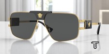 VERSACE VE2251 100287 Gold Dark Grey 63 mm Men's Sunglasses