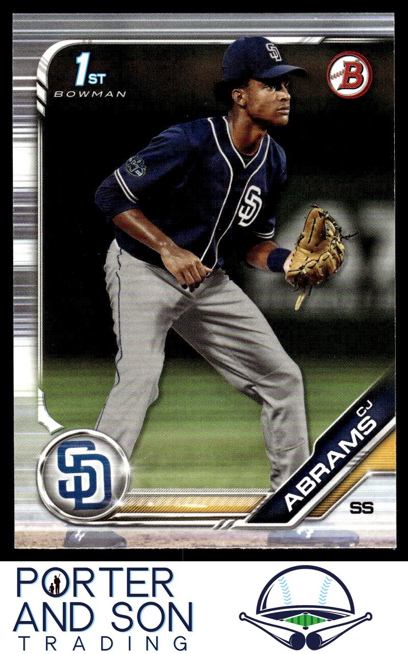 CJ Abrams 2019 1st Bowman Draft #BD-85 San Diego Padres Baseball Card