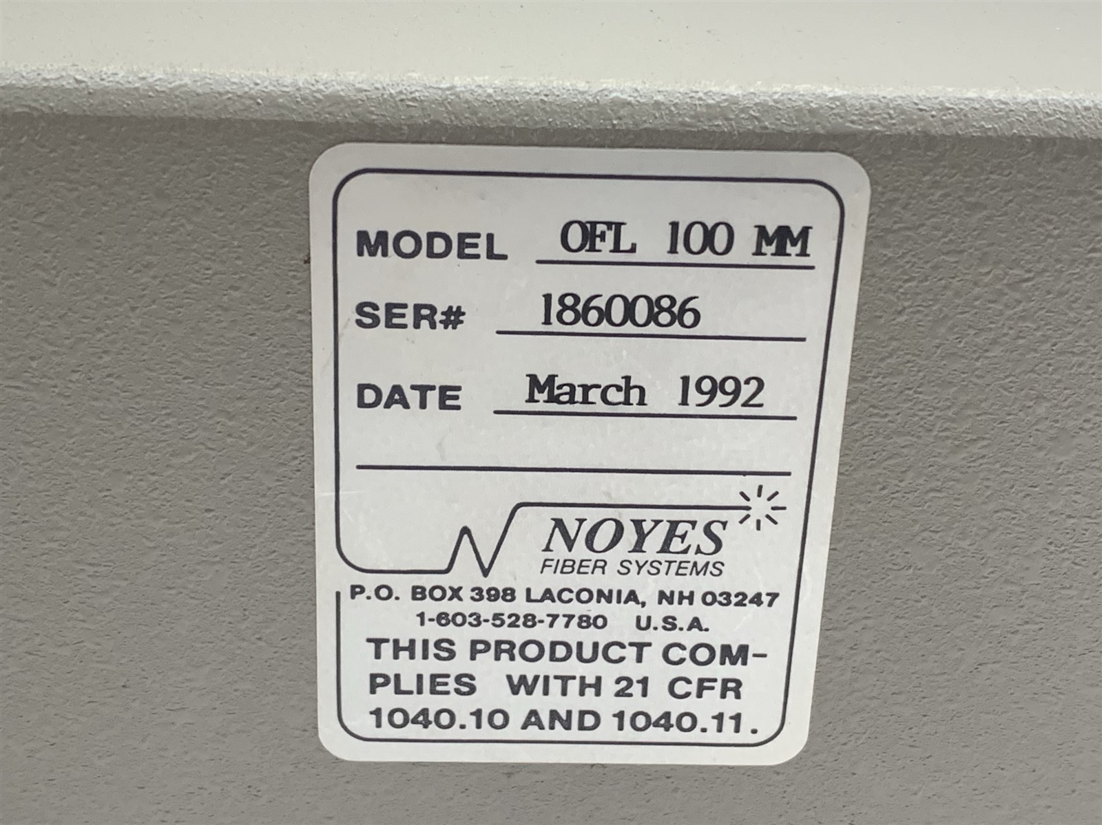 Noyes Fiber Systems OFL-100 MM Optical Fault Locator w/ OLS-1 OPM-1 VFI-1 + CASE