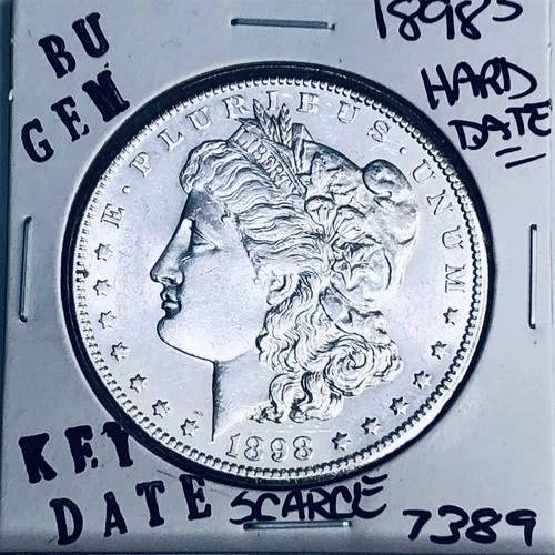 1898 S BU GEM MORGAN SILVER DOLLAR UNC MS+++ U.S. MINT RARE KEY COIN 7389