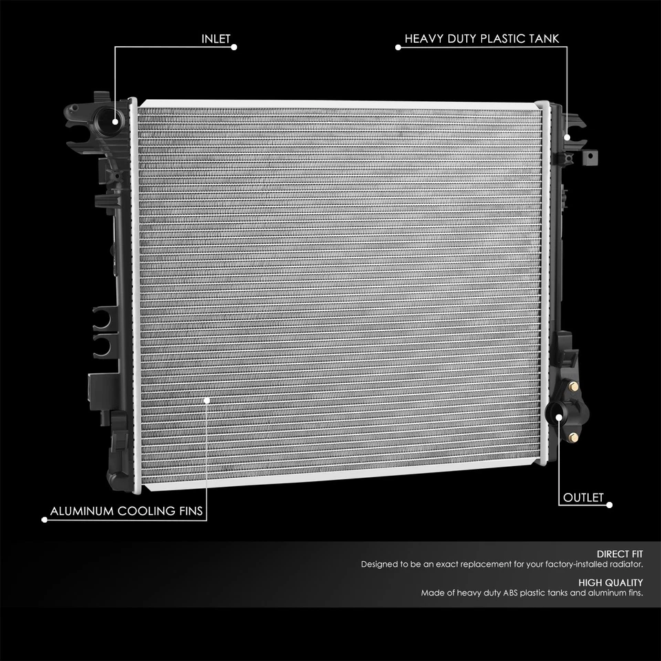 Radiador de refrigeración 13754 para Jeep Wrangler JL Gladiator 2018-2023 2,0 L 3,6 L Foto 2 de 4