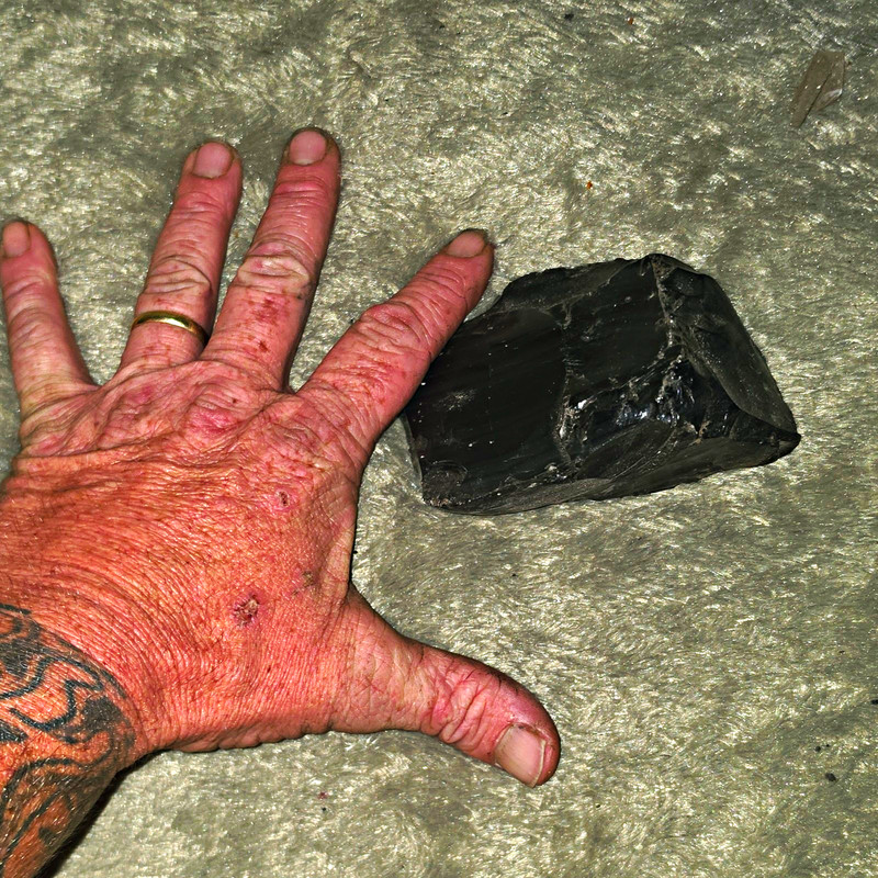 Black Obsidian Rough Unpolished Stone Chunk Mineral Rock Specimen for Cabbing