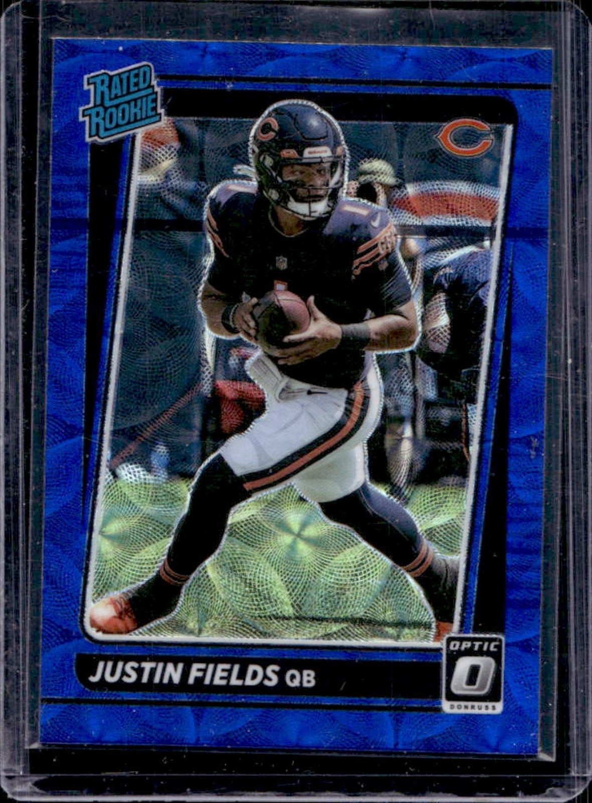 2021 Donruss Optic Justin Fields Blue Scope Rated Rookie #204 Bears