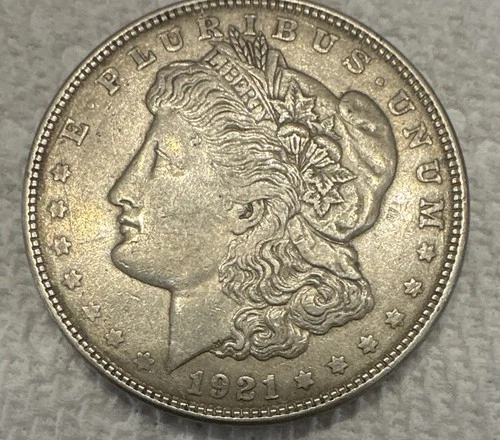 1921 d morgan silver dollar Nice EF Condition Toned