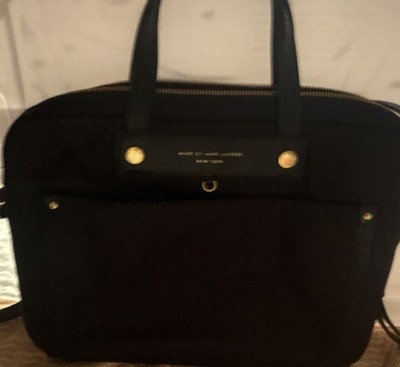 Marc by Marc Jacobs Black Shoulder Bag with Adjustable Strap Gold-Tone Hardware
