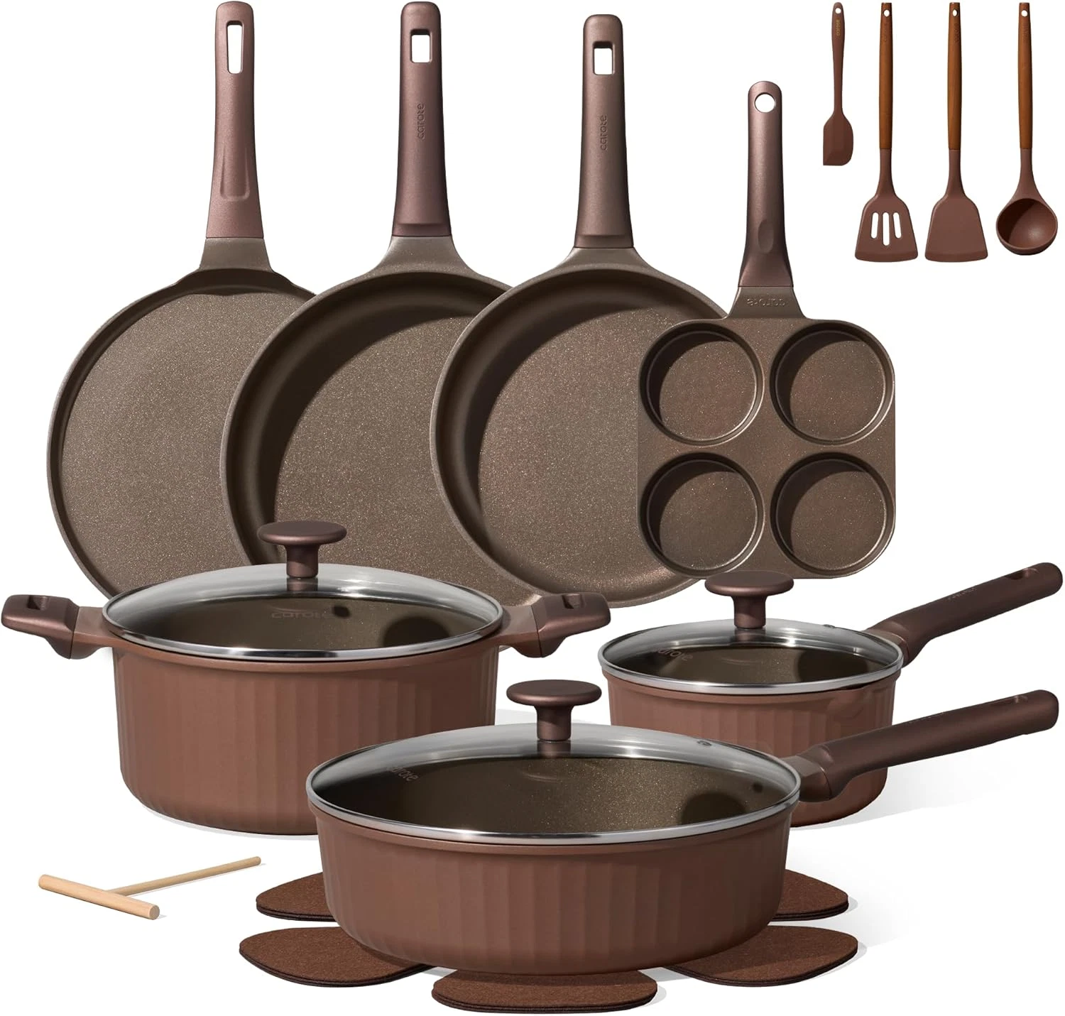 Pots and Pans Set Non Stick, Cookware Sets Nonstick 21 Pcs Kitchen Pot & Pan, In