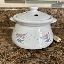 Vintage Small Potpourri Crock Warmer Floral H...