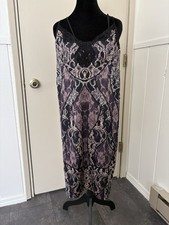 GUESS Tempest Lace Navy Sl Serena Lace Satin Slip Dress Size M NWT