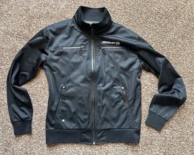 SUPERGLORY schwarze Herren Sportjacke Reißverschluss hochgeschlossen Pullover Größe Large