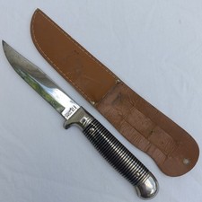 50s 60s IMPERIAL Prov RI Fixed Blade Budget Knife Striped Handle Vintage USA