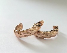 Vintage 9ct Rose Gold Hoop Earrings.  Approx 1 Inch.