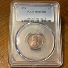 1928 1C PCGS MS65RB Lincoln Cent