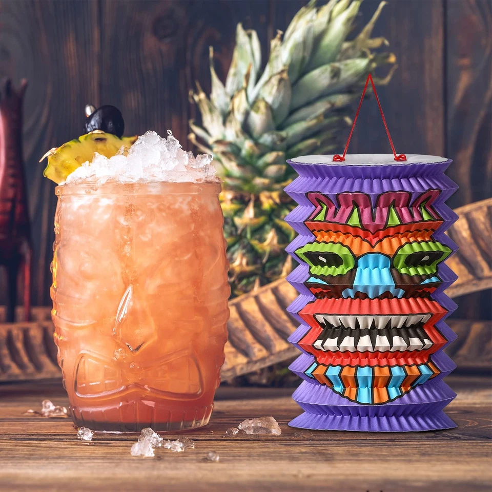 Hawaiano Luau Fiesta Decoraciones Tiki y Flores Linternas Banners Tiki Luau T... Foto 4 de 4