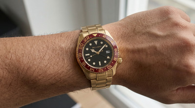 BELLARO GMT Style Uhr - NH35 Automatik - Saphirglas schwarzes Zifferblatt