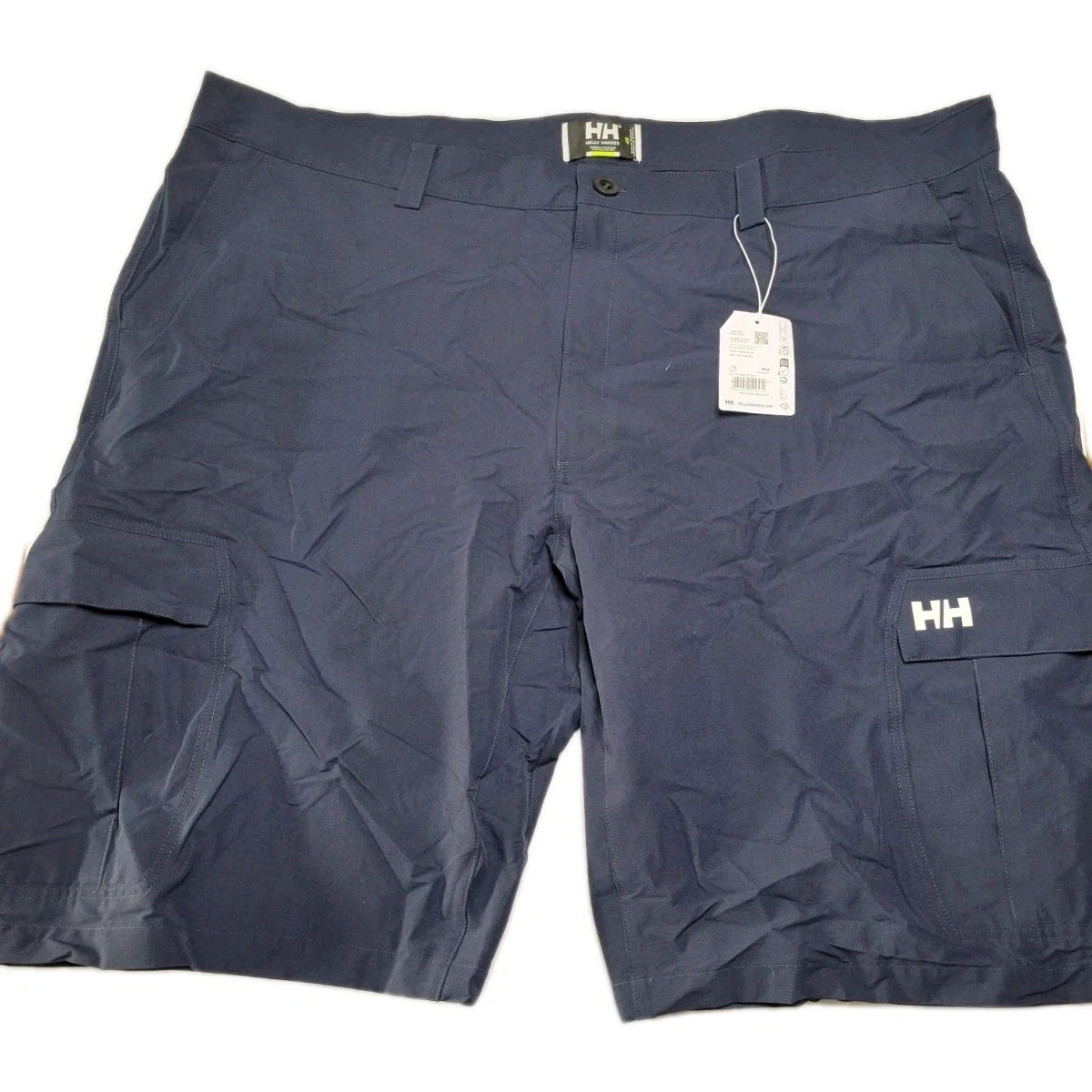 Helly Hanson Mens QD Cargo Shorts Navy NWT SIZE 48 Quick Dry Belt Loops Stretch